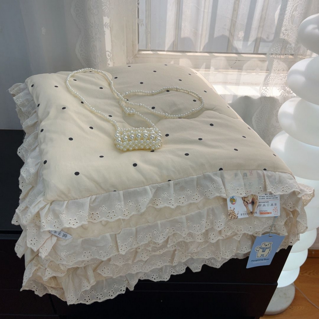 （总）暖居 2025新款纯棉豆豆被四件套5.7斤春秋被7.1斤冬被+同款砂洗棉花床盖三件套