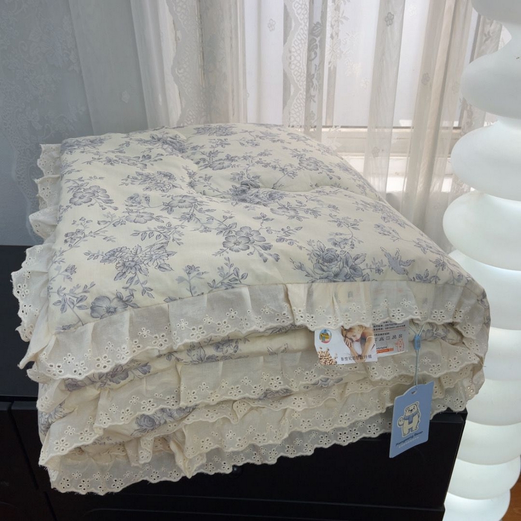 91家纺网 家纺一手货源 找家纺 （总）暖居 2025新款纯棉豆豆被四件套5.7斤春秋被7.1斤冬被+同款砂洗棉花床盖三件套