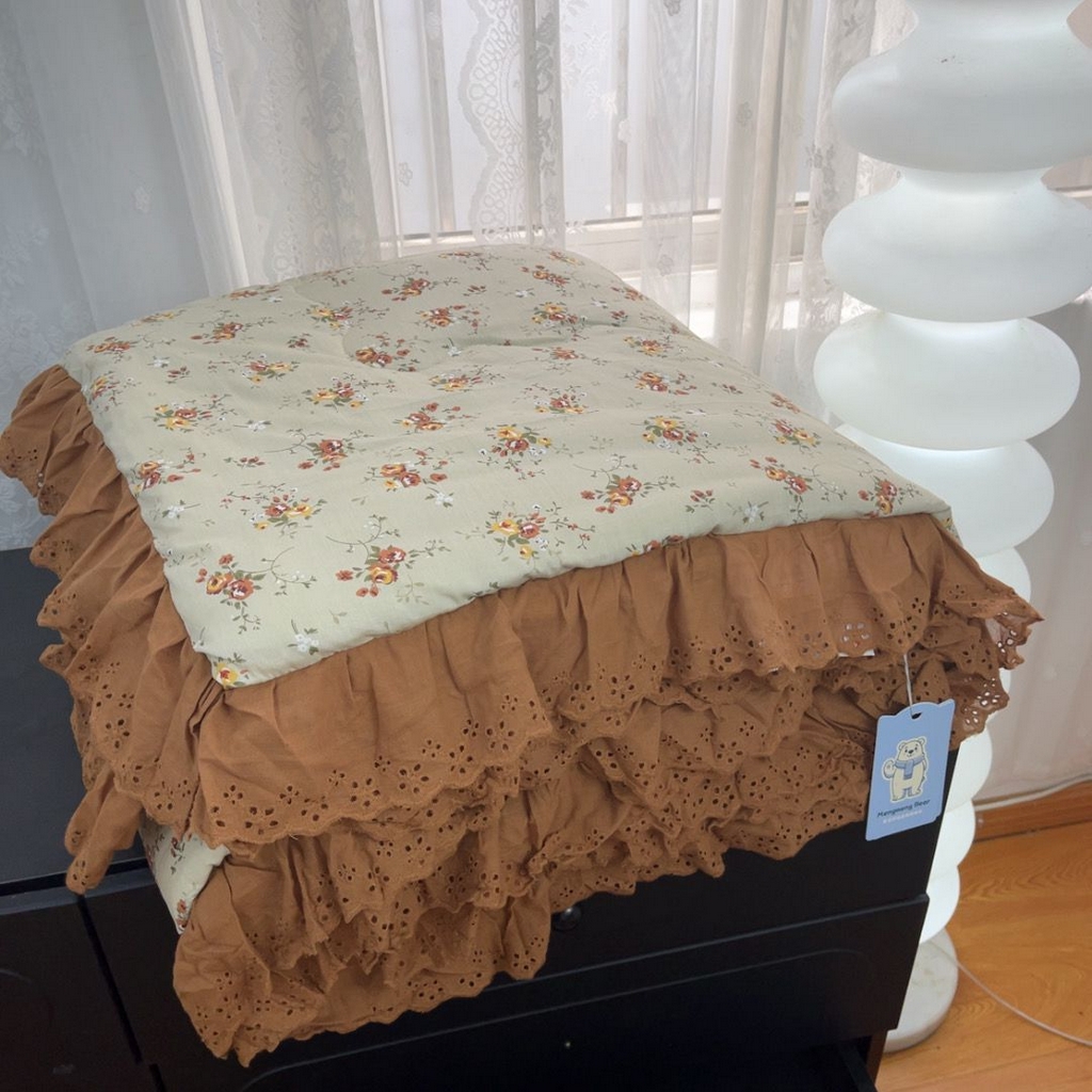 91家纺网 家纺一手货源 找家纺 暖居 2025新款纯棉豆豆被四件套5.7斤春秋被7.1斤冬被+同款砂洗棉花床盖三件套 浅咖