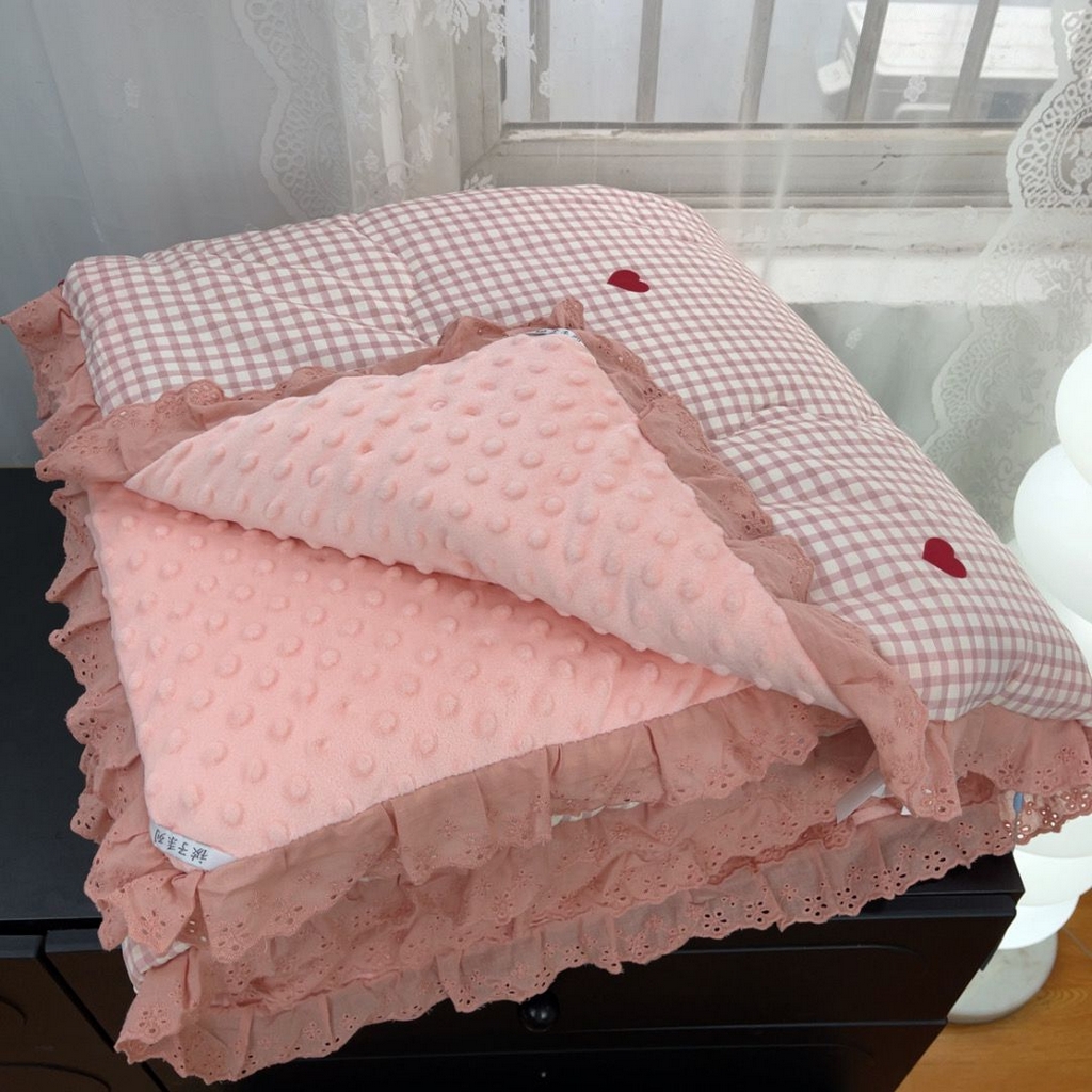 91家纺网 家纺一手货源 找家纺 暖居 2025新款纯棉豆豆被四件套5.7斤春秋被7.1斤冬被+同款砂洗棉花床盖三件套 小美好