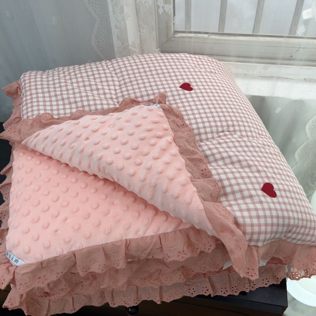91家纺网 家纺一手货源 找家纺 暖居 2025新款纯棉豆豆被四件套5.7斤春秋被7.1斤冬被+同款砂洗棉花床盖三件套 小美好