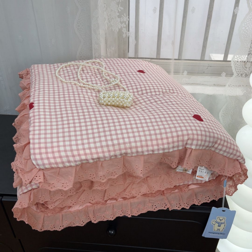 91家纺网 家纺一手货源 找家纺 暖居 2025新款纯棉豆豆被四件套5.7斤春秋被7.1斤冬被+同款砂洗棉花床盖三件套 小美好