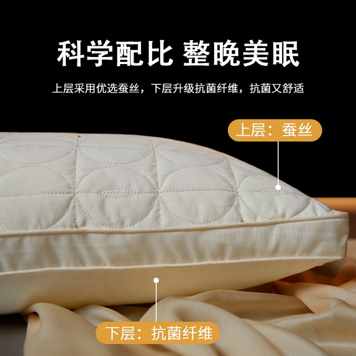 91家纺网 家纺一手货源 找家纺 （总）晚儿 2025新款全棉蚕丝蛋白护颈枕-波尔卡圆舞