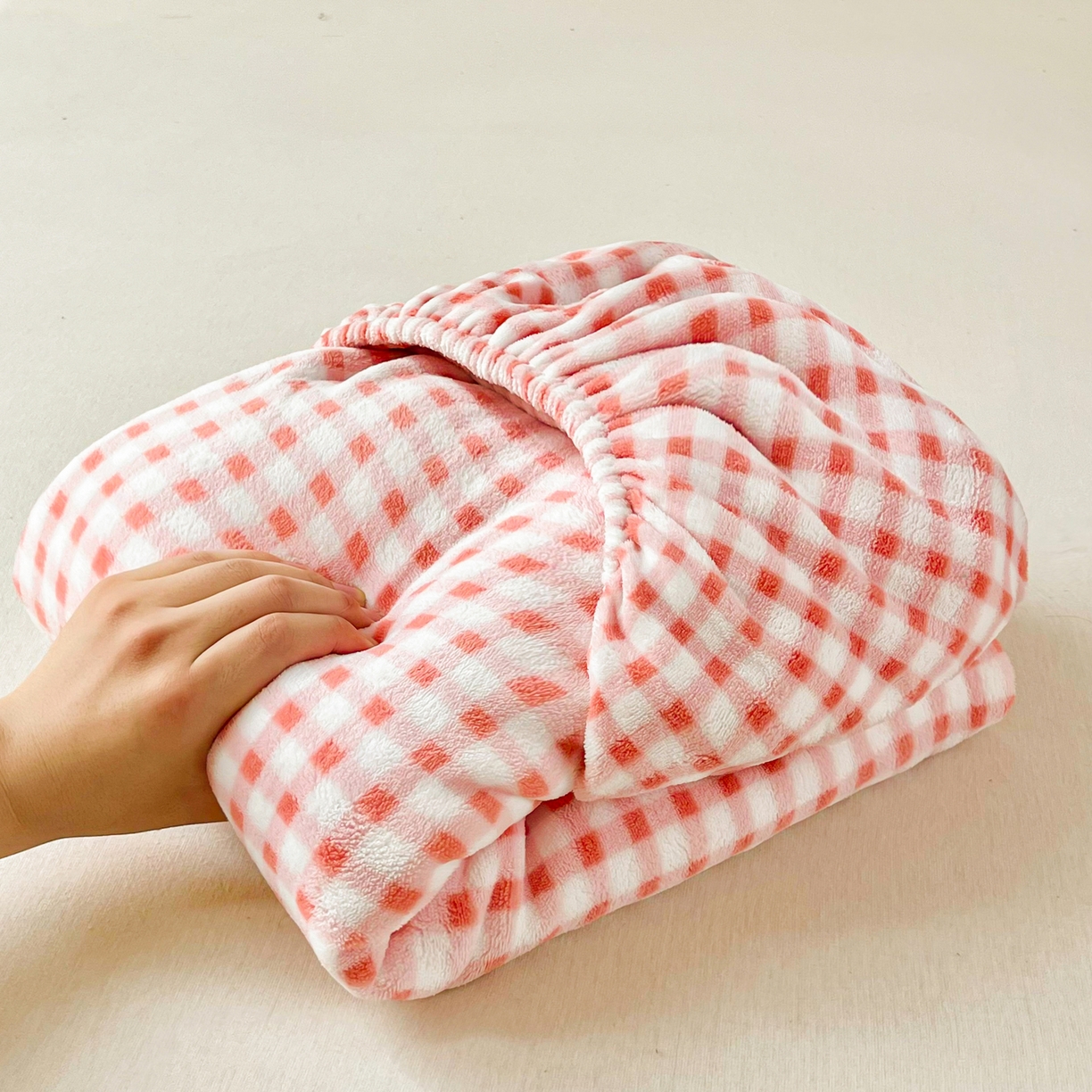 91家纺网 家纺一手货源 找家纺 恬澳家纺 2025新款200g高克重牛奶绒床笠单品床笠单件单床笠 暖阳-蜜桃格