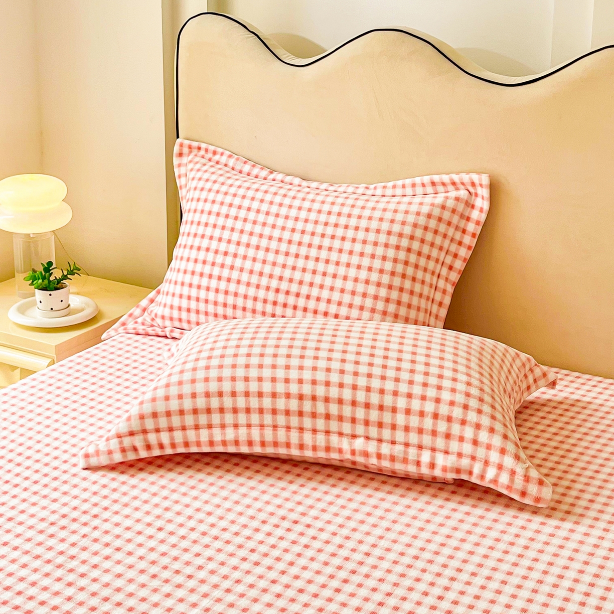 91家纺网 家纺一手货源 找家纺 恬澳家纺 2025新款200g高克重牛奶绒床笠单品床笠单件单床笠 暖阳-蜜桃格