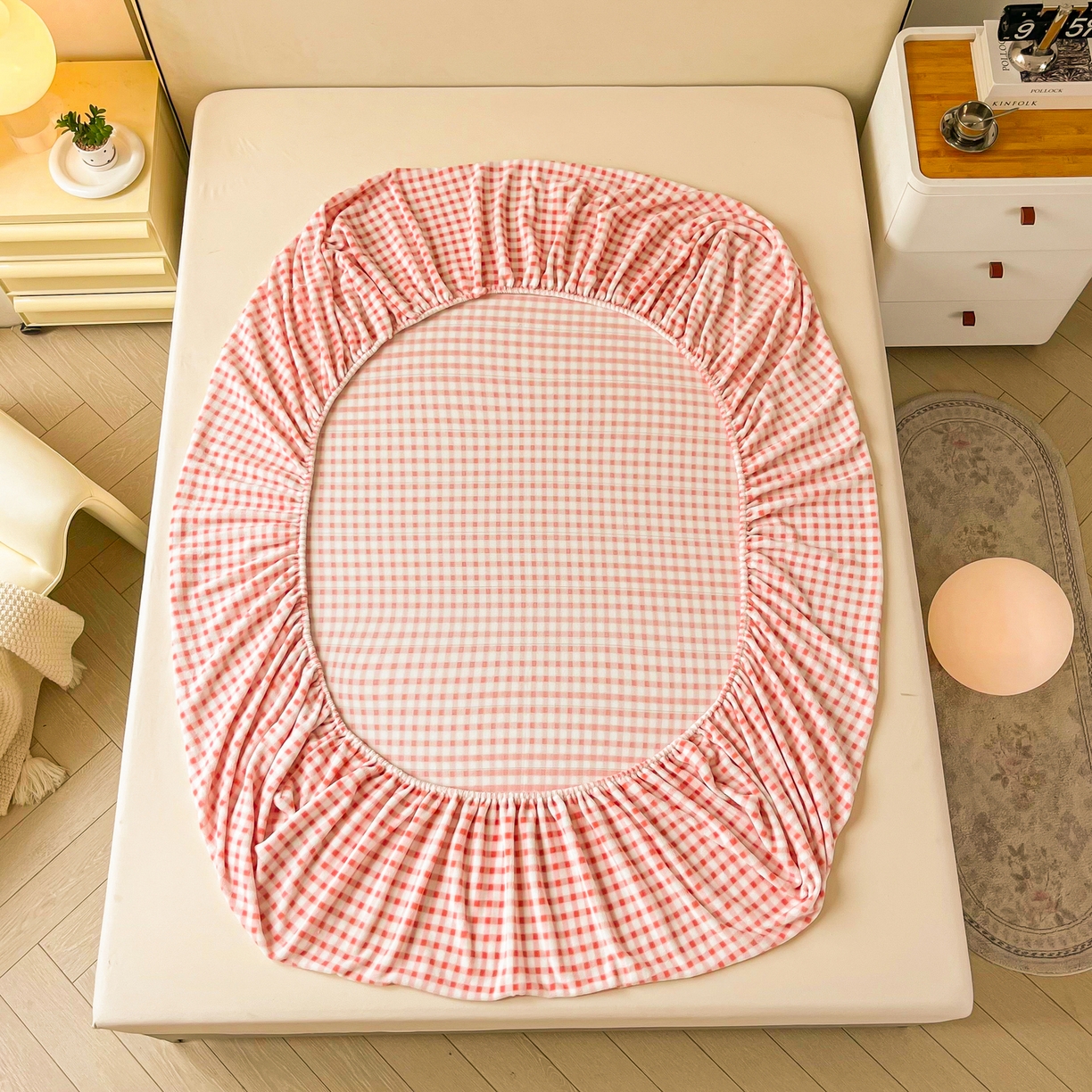 91家纺网 家纺一手货源 找家纺 恬澳家纺 2025新款200g高克重牛奶绒床笠单品床笠单件单床笠 暖阳-蜜桃格