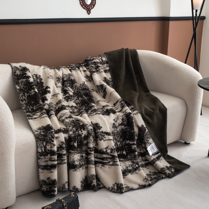 91家纺网 家纺一手货源 找家纺 子曰 2025新款A类美拉德兔绒复合毯系列 美拉德毛毯-赫本