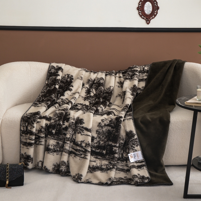 91家纺网 家纺一手货源 找家纺 子曰 2025新款A类美拉德兔绒复合毯系列 美拉德毛毯-赫本