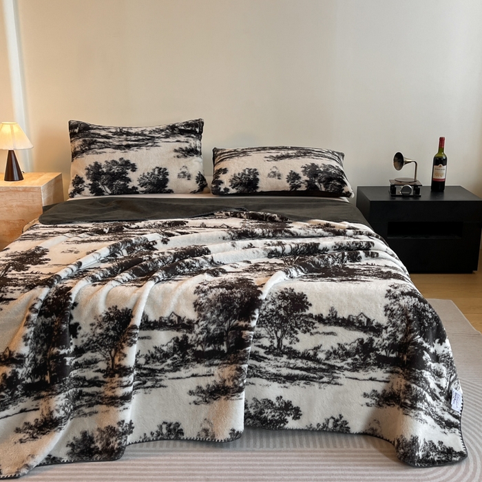 91家纺网 家纺一手货源 找家纺 子曰 2025新款A类美拉德兔绒复合毯系列 美拉德毛毯-赫本