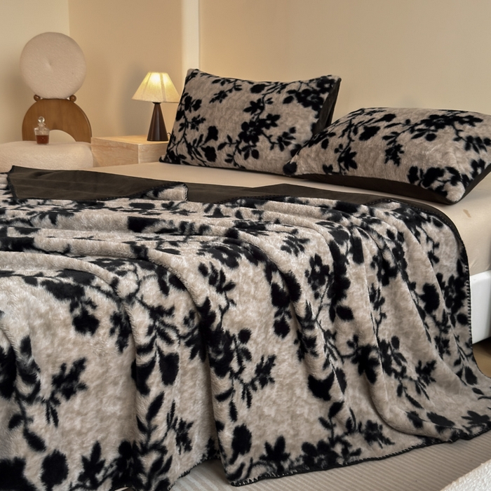 91家纺网 家纺一手货源 找家纺 子曰 2025新款A类美拉德兔绒复合毯系列 美拉德毛毯-萦漫