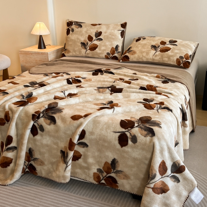 91家纺网 家纺一手货源 找家纺 子曰 2025新款A类美拉德兔绒复合毯系列 美拉德毛毯-曼丽