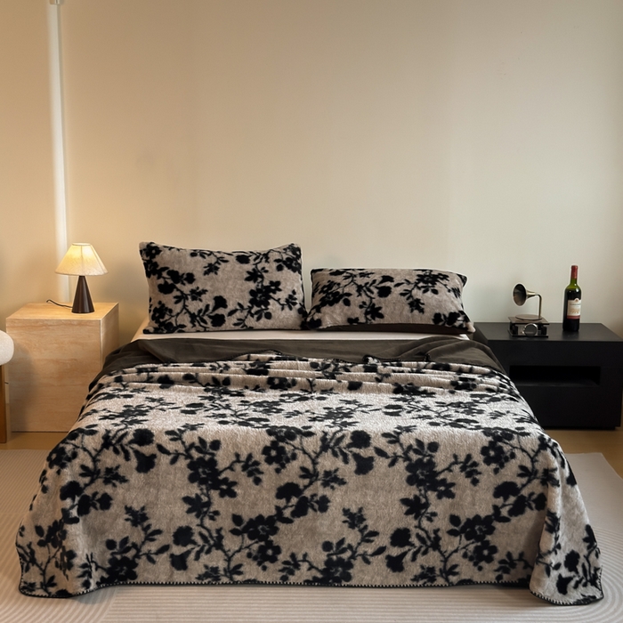 91家纺网 家纺一手货源 找家纺 子曰 2025新款A类美拉德兔绒复合毯系列 美拉德毛毯-萦漫