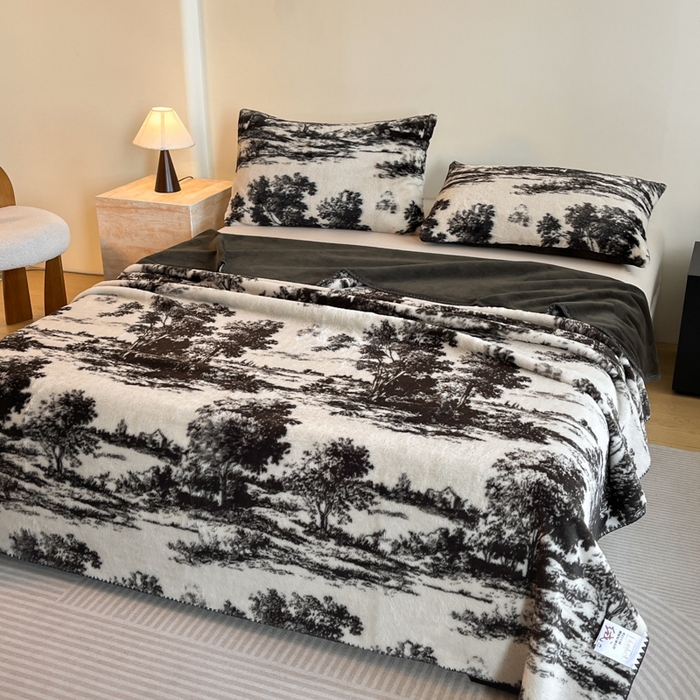 91家纺网 家纺一手货源 找家纺 子曰 2025新款A类美拉德兔绒复合毯系列 美拉德毛毯-赫本