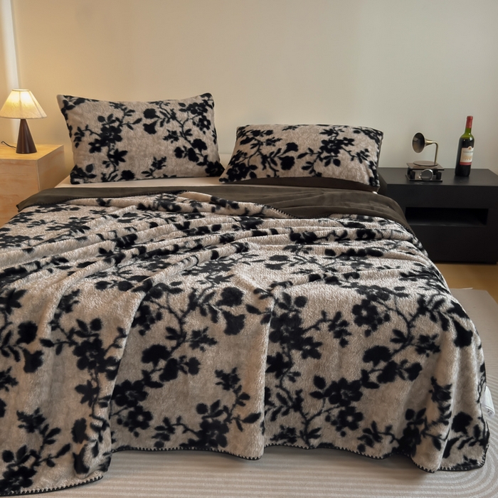 91家纺网 家纺一手货源 找家纺 子曰 2025新款A类美拉德兔绒复合毯系列 美拉德毛毯-萦漫