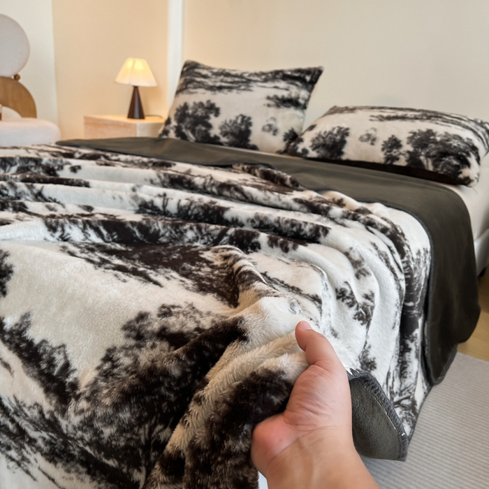 91家纺网 家纺一手货源 找家纺 子曰 2025新款A类美拉德兔绒复合毯系列 美拉德毛毯-赫本