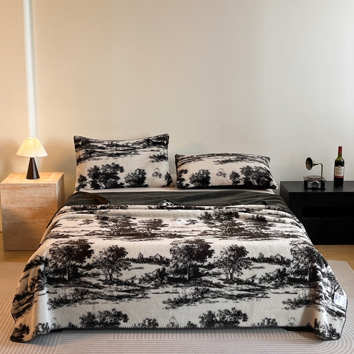 91家纺网 家纺一手货源 找家纺 子曰 2025新款A类美拉德兔绒复合毯系列 美拉德毛毯-赫本