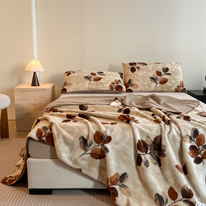 91家纺网 家纺一手货源 找家纺 子曰 2025新款A类美拉德兔绒复合毯系列 美拉德毛毯-曼丽