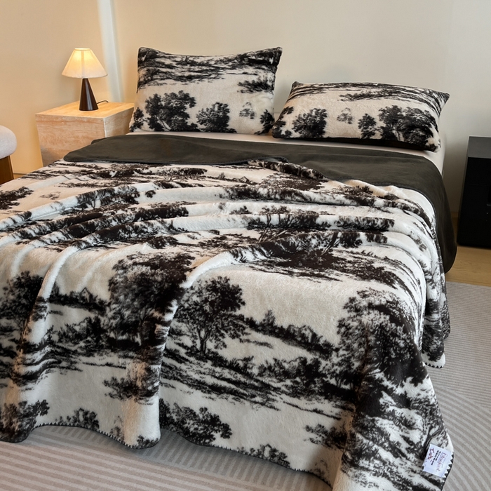 91家纺网 家纺一手货源 找家纺 子曰 2025新款A类美拉德兔绒复合毯系列 美拉德毛毯-赫本