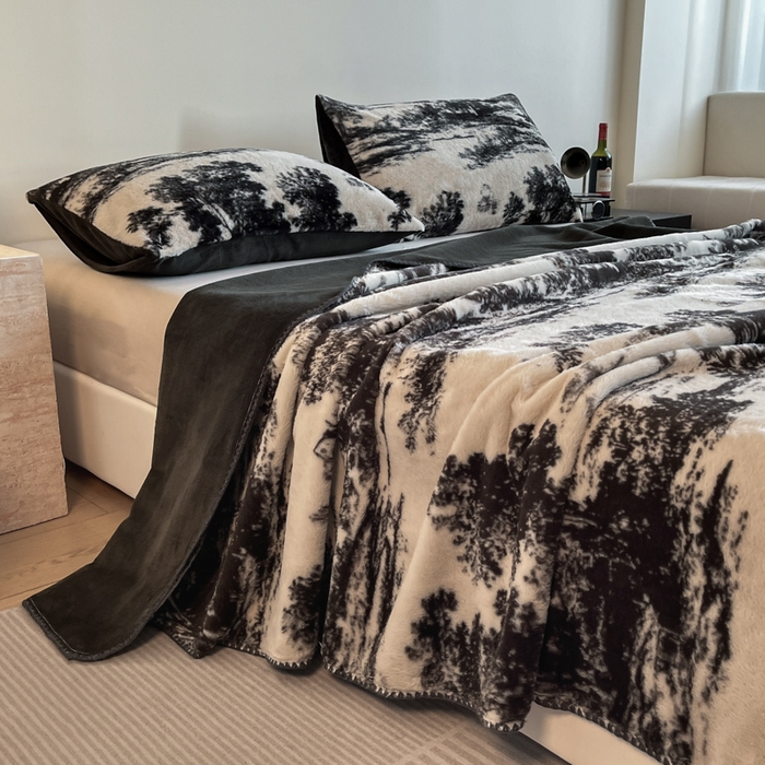 91家纺网 家纺一手货源 找家纺 子曰 2025新款A类美拉德兔绒复合毯系列 美拉德毛毯-赫本