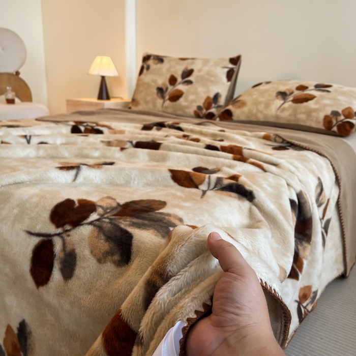 91家纺网 家纺一手货源 找家纺 子曰 2025新款A类美拉德兔绒复合毯系列 美拉德毛毯-曼丽