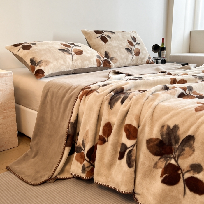 91家纺网 家纺一手货源 找家纺 子曰 2025新款A类美拉德兔绒复合毯系列 美拉德毛毯-曼丽