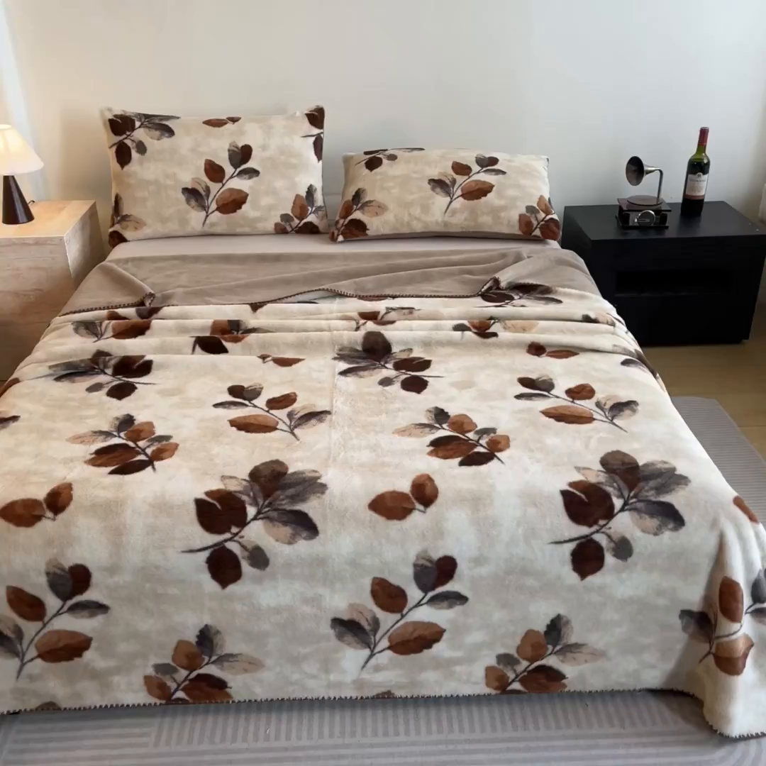 91家纺网 家纺一手货源 找家纺 子曰 2025新款A类美拉德兔绒复合毯系列 美拉德毛毯-曼丽