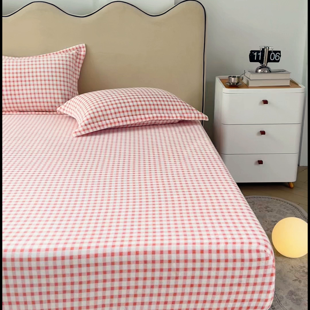 91家纺网 家纺一手货源 找家纺 恬澳家纺 2025新款200g高克重牛奶绒床笠单品床笠单件单床笠 暖阳-蜜桃格