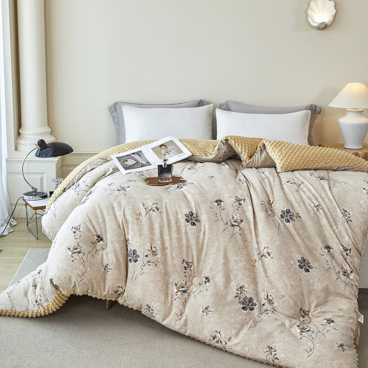 91家纺网 家纺一手货源 找家纺 （总）缔锦家纺 2025新款亚麻豆豆被被子被芯