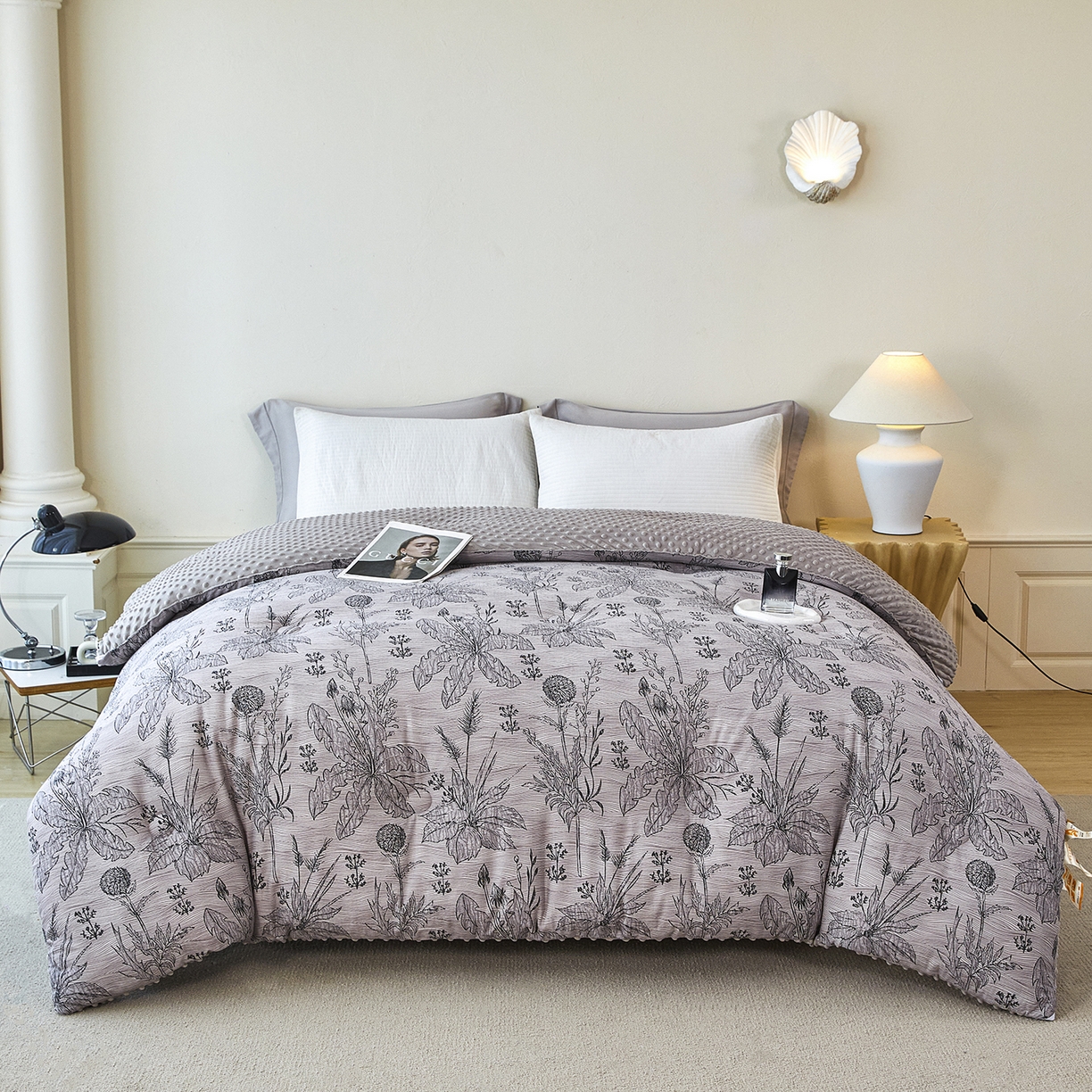 缔锦家纺 2025新款亚麻豆豆被被子被芯 墨染秋意