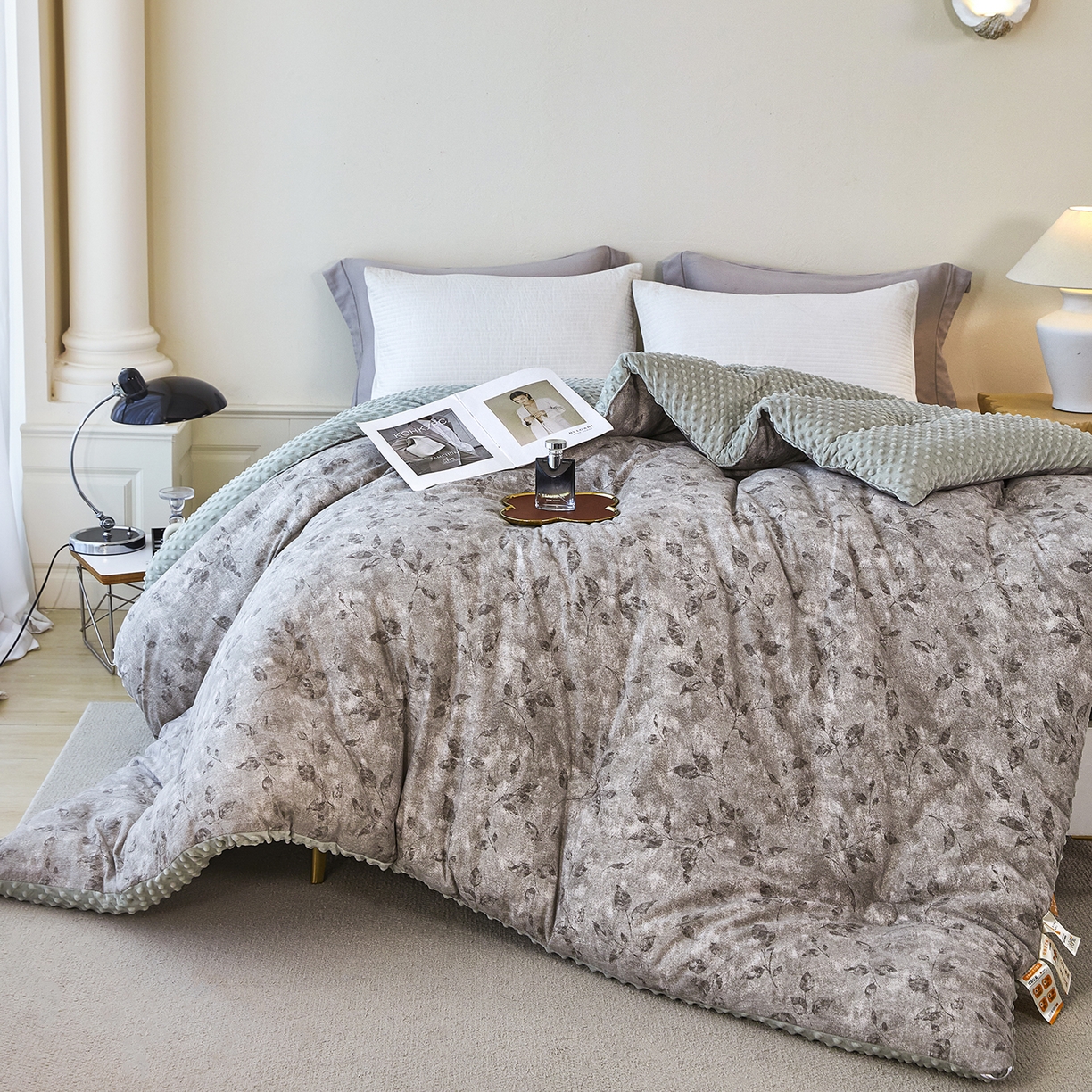 91家纺网 家纺一手货源 找家纺 缔锦家纺 2025新款亚麻豆豆被被子被芯 沐颜