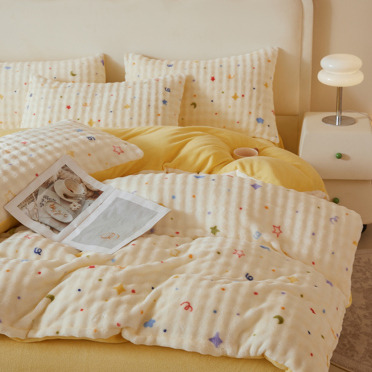 91家纺网 家纺一手货源 找家纺 巧格家纺 2025新款A类加厚泡泡牛奶绒印花工艺立体泡泡四件套（买家秀联系商家） 星月传奇