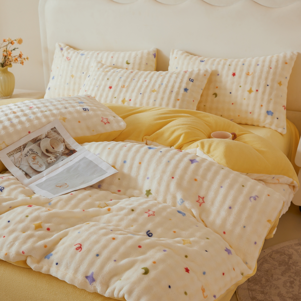 91家纺网 家纺一手货源 找家纺 巧格家纺 2025新款A类加厚泡泡牛奶绒印花工艺立体泡泡四件套（买家秀联系商家） 星月传奇