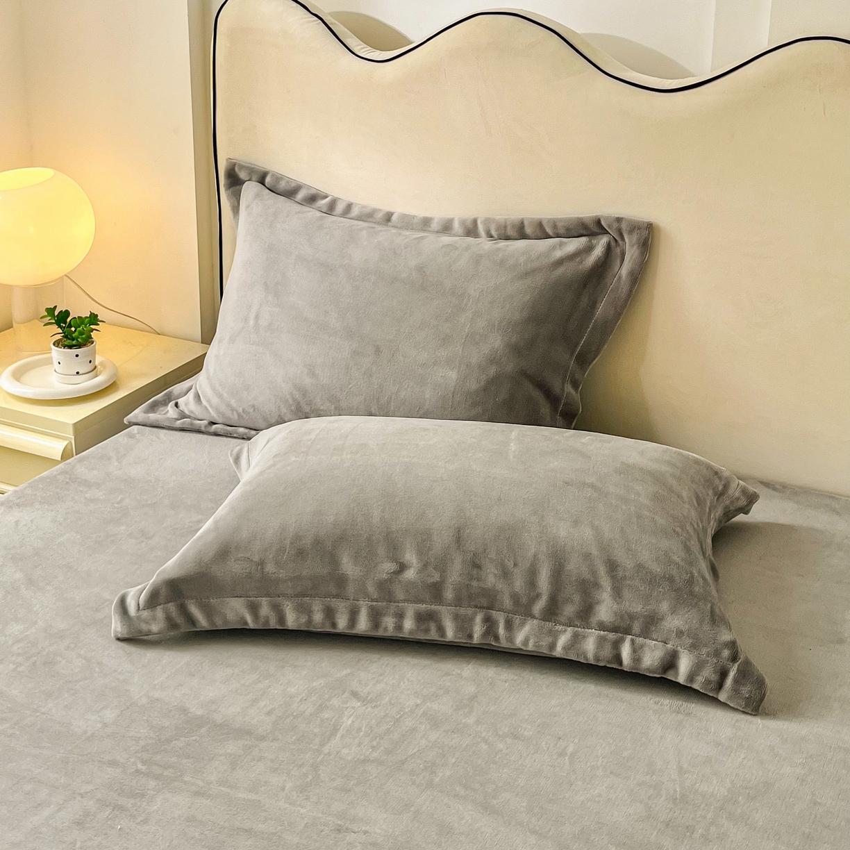 91家纺网 家纺一手货源 找家纺 恬澳家纺 2025新款200g高克重牛奶绒床笠单品床笠单件单床笠 暖阳-深灰