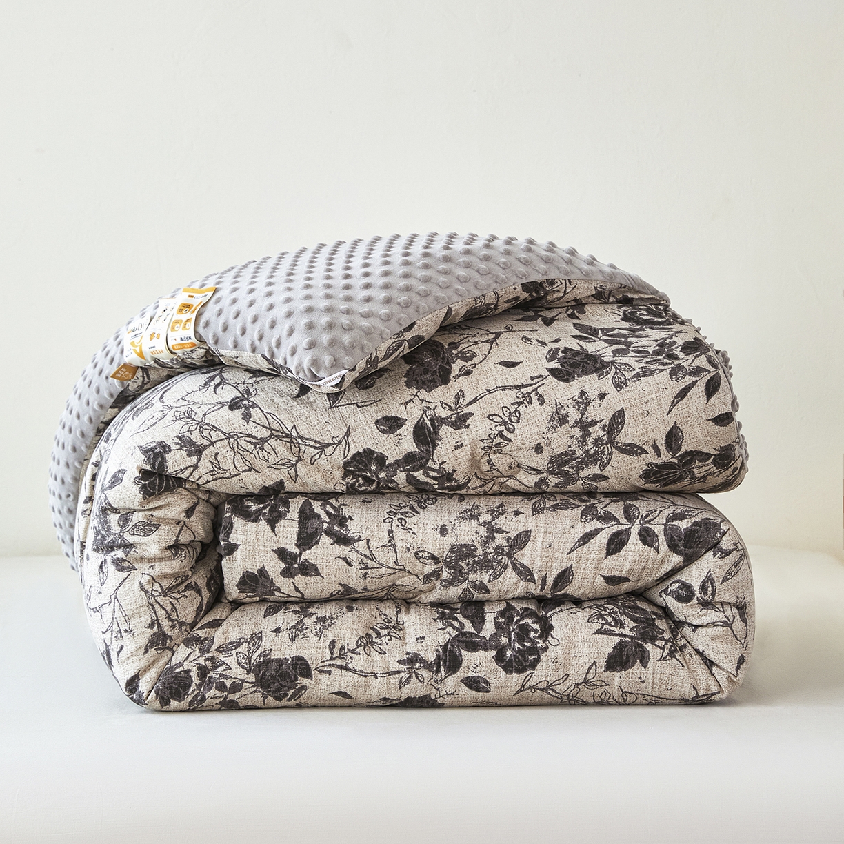 91家纺网 家纺一手货源 找家纺 缔锦家纺 2025新款亚麻豆豆被被子被芯 水墨香韵