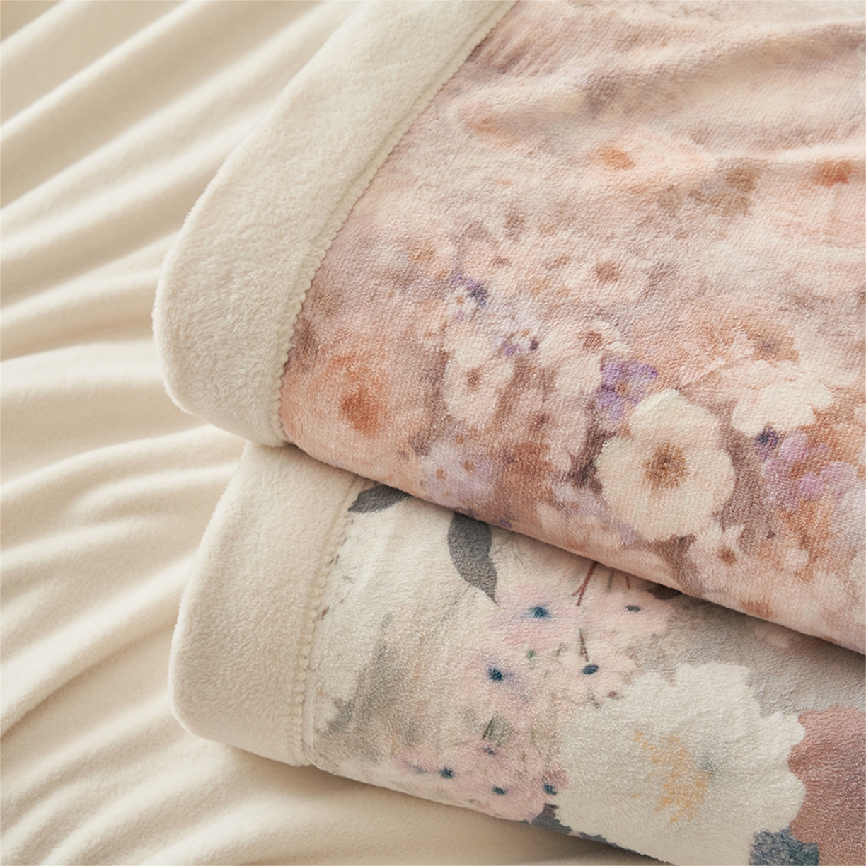 91家纺网 家纺一手货源 找家纺 寐绸家纺 2025新款牛奶绒数码印花毛毯 组合图仅供展示