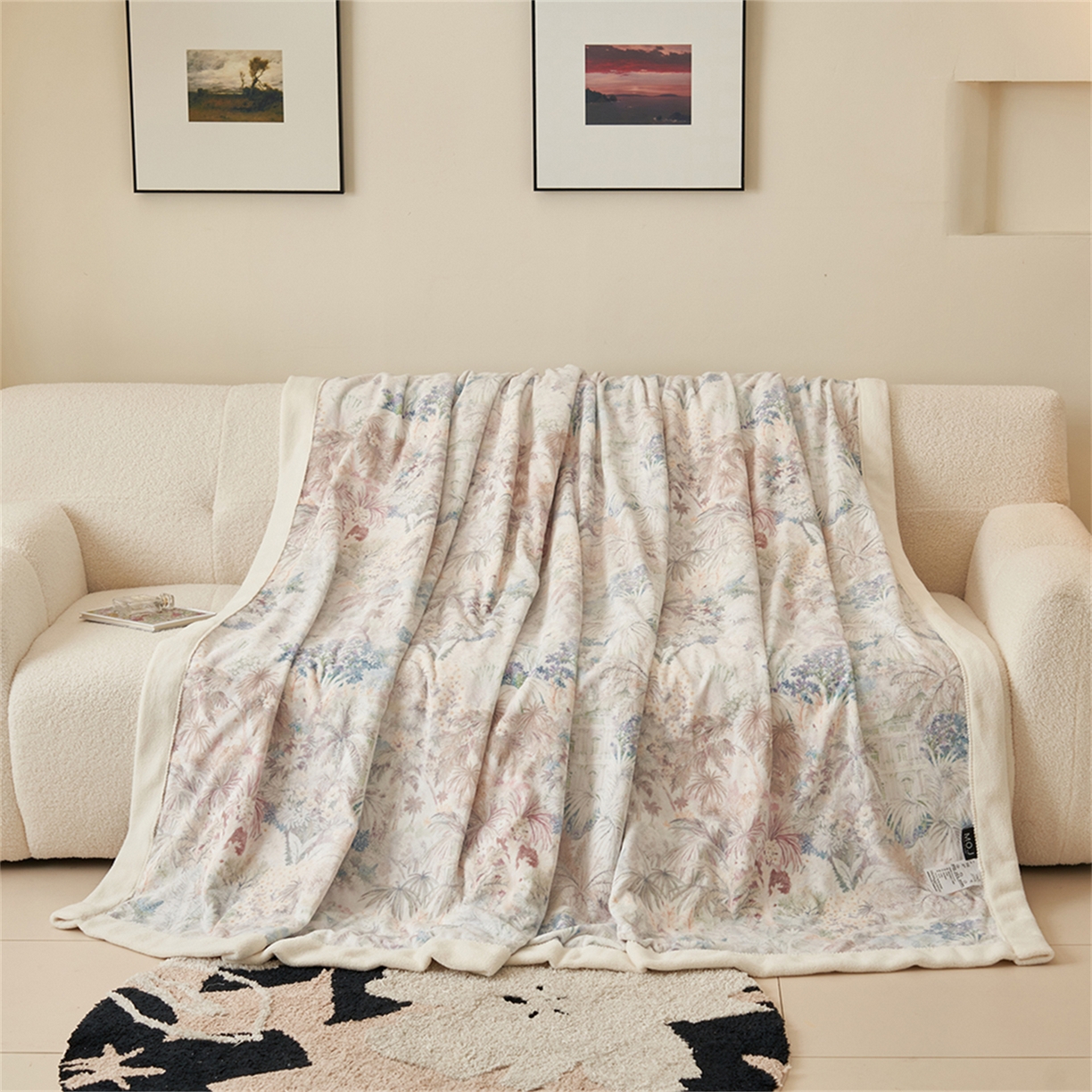 91家纺网 家纺一手货源 找家纺 寐绸家纺 2025新款牛奶绒数码印花毛毯 数码毛毯-丛林之恋