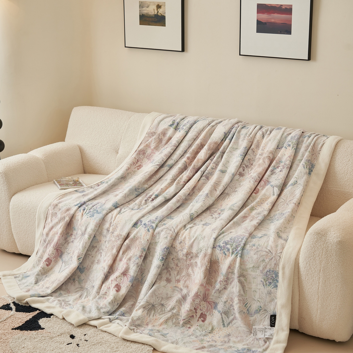 91家纺网 家纺一手货源 找家纺 寐绸家纺 2025新款牛奶绒数码印花毛毯 数码毛毯-丛林之恋