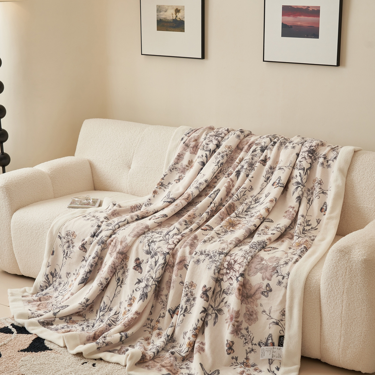 91家纺网 家纺一手货源 找家纺 寐绸家纺 2025新款牛奶绒数码印花毛毯 数码毛毯-古蝶