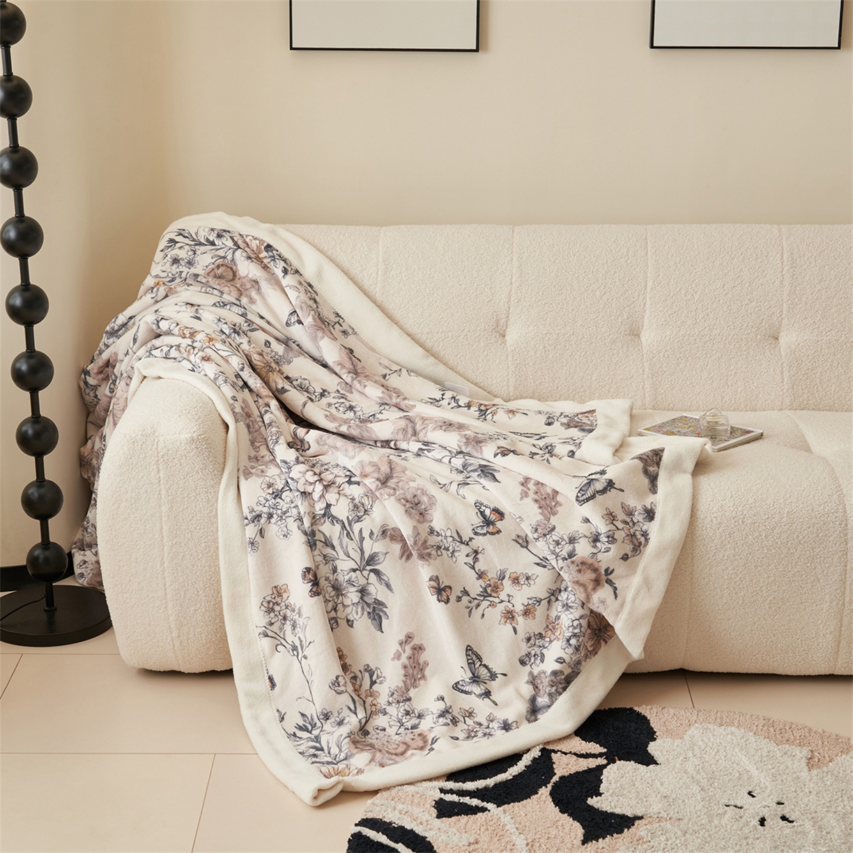 91家纺网 家纺一手货源 找家纺 寐绸家纺 2025新款牛奶绒数码印花毛毯 数码毛毯-古蝶