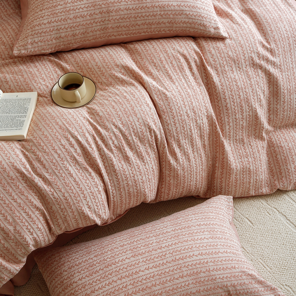 91家纺网 家纺一手货源 找家纺 （总）沐白家居 2025新款色织全棉提花四件套