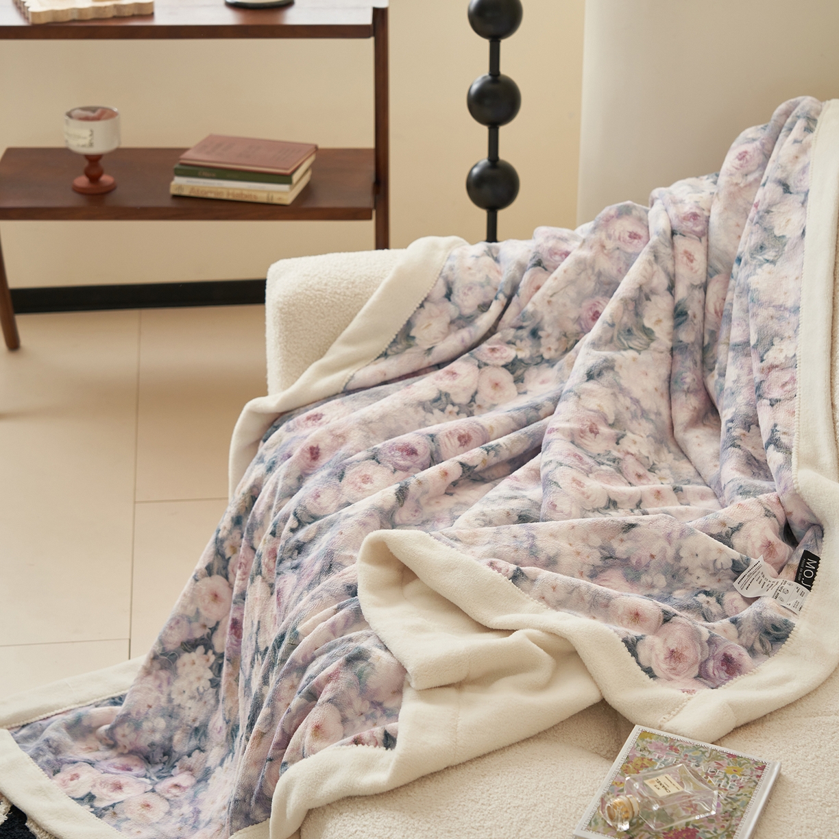 91家纺网 家纺一手货源 找家纺 寐绸家纺 2025新款牛奶绒数码印花毛毯 数码毛毯-花海