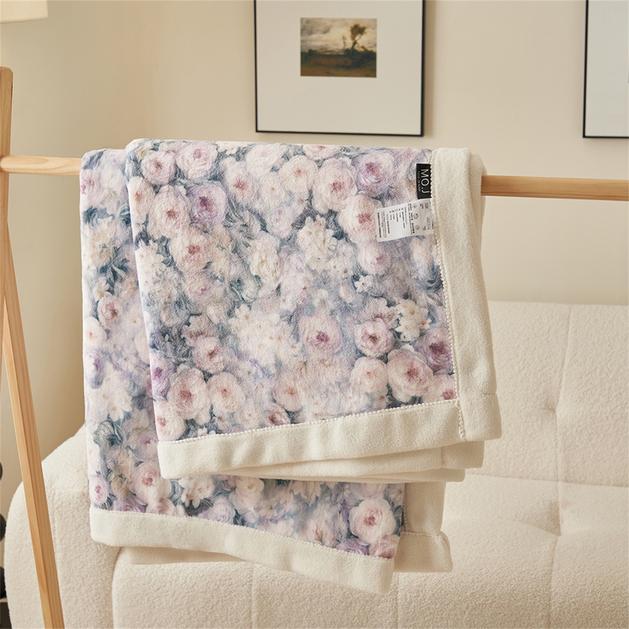 91家纺网 家纺一手货源 找家纺 寐绸家纺 2025新款牛奶绒数码印花毛毯 数码毛毯-花海
