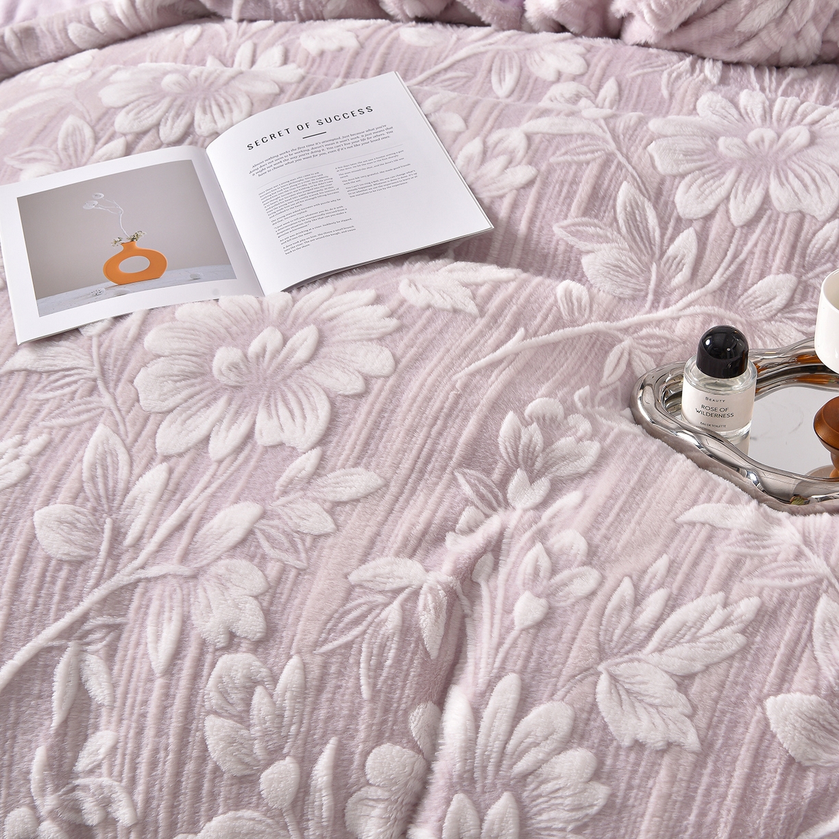 91家纺网 家纺一手货源 找家纺 （总）吾秀家居 2025新款高克重深雕兔毛绒四件套-初雪系列