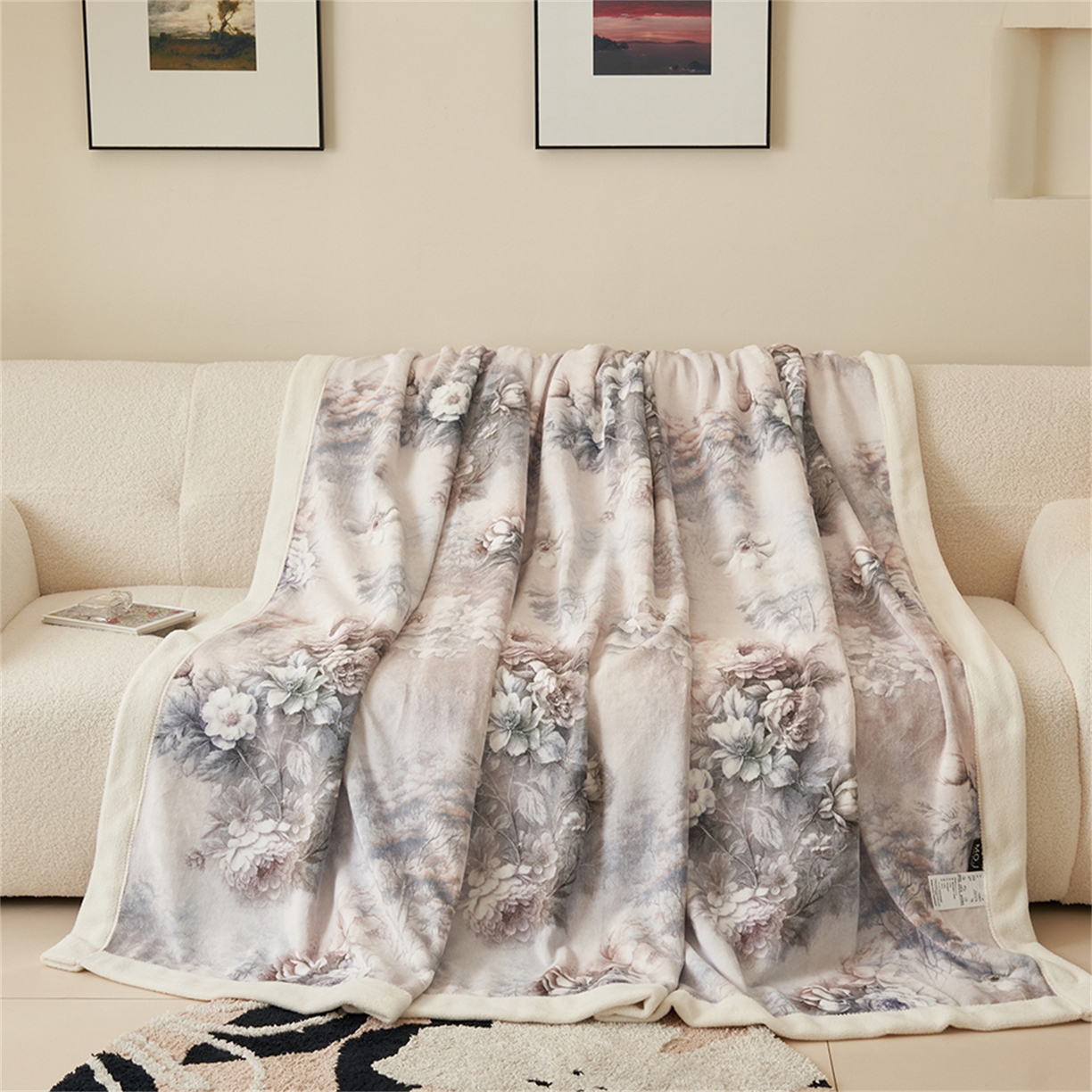 91家纺网 家纺一手货源 找家纺 寐绸家纺 2025新款牛奶绒数码印花毛毯 数码毛毯-旧梦