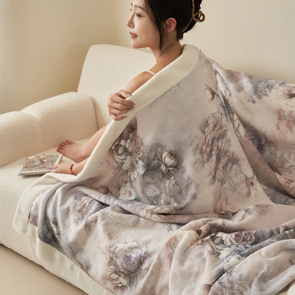 91家纺网 家纺一手货源 找家纺 寐绸家纺 2025新款牛奶绒数码印花毛毯 数码毛毯-旧梦