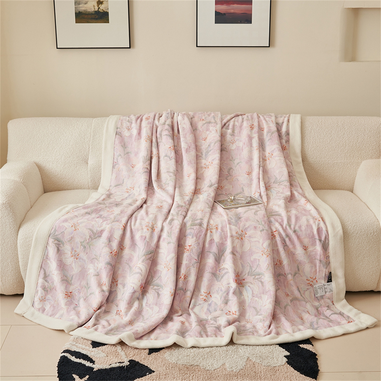 91家纺网 家纺一手货源 找家纺 寐绸家纺 2025新款牛奶绒数码印花毛毯 数码毛毯-梦百合