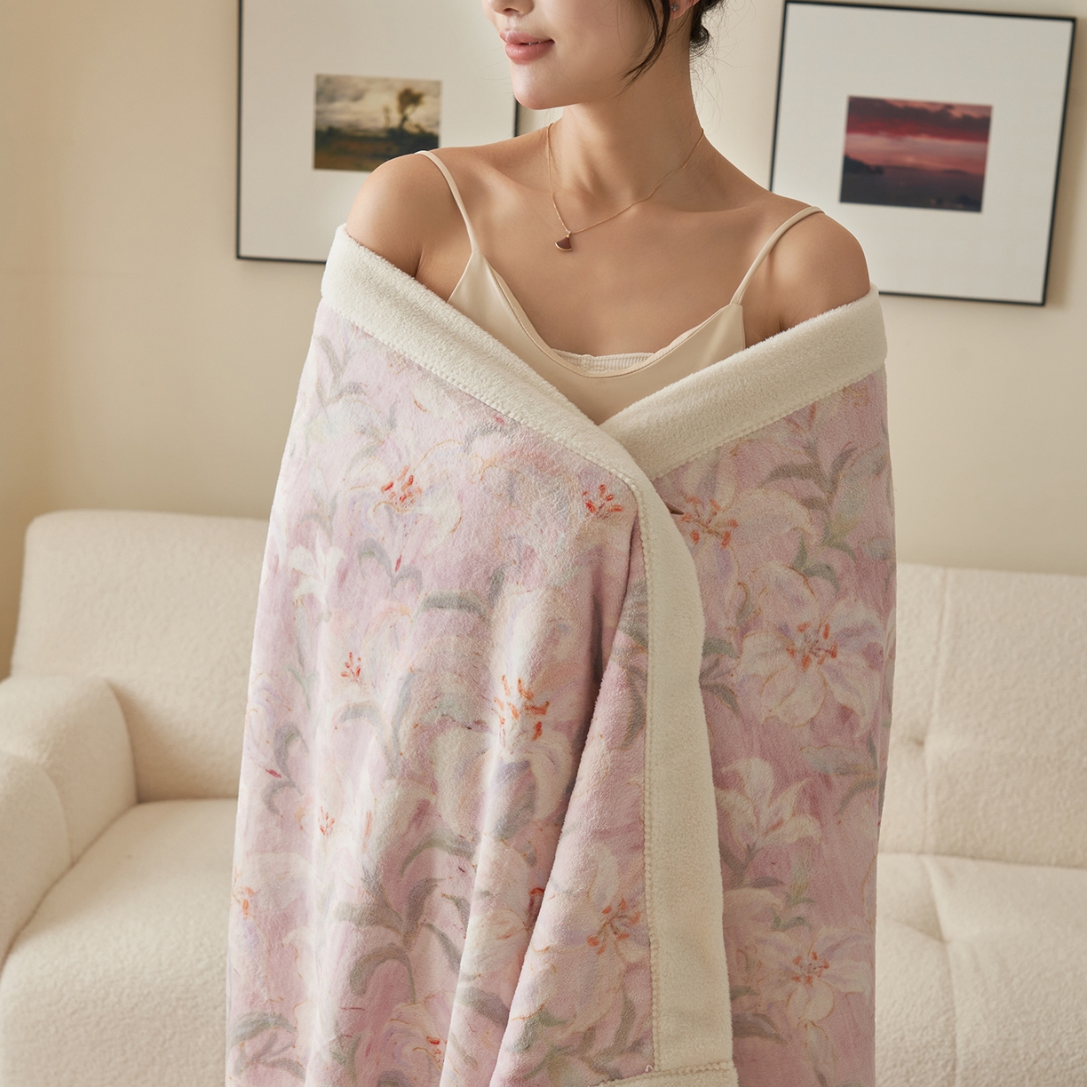 91家纺网 家纺一手货源 找家纺 寐绸家纺 2025新款牛奶绒数码印花毛毯 数码毛毯-梦百合