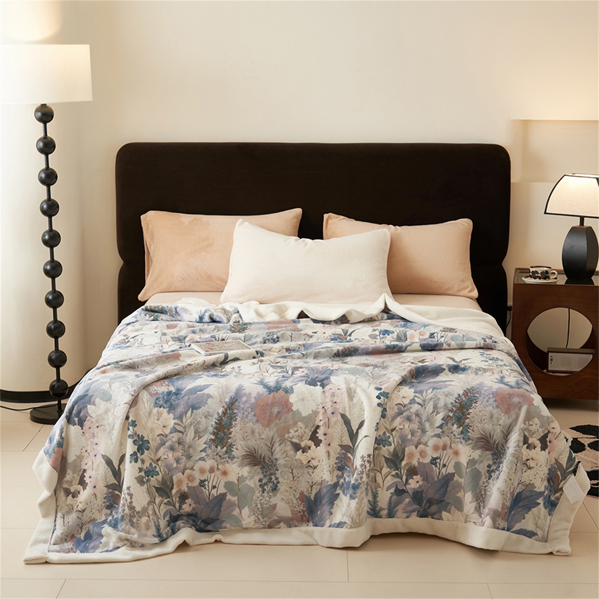 91家纺网 家纺一手货源 找家纺 寐绸家纺 2025新款牛奶绒数码印花毛毯 数码毛毯-菩提树下