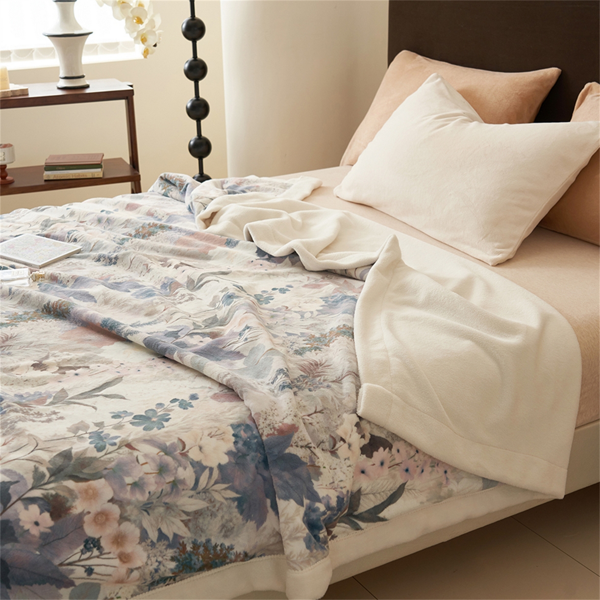 91家纺网 家纺一手货源 找家纺 寐绸家纺 2025新款牛奶绒数码印花毛毯 数码毛毯-菩提树下