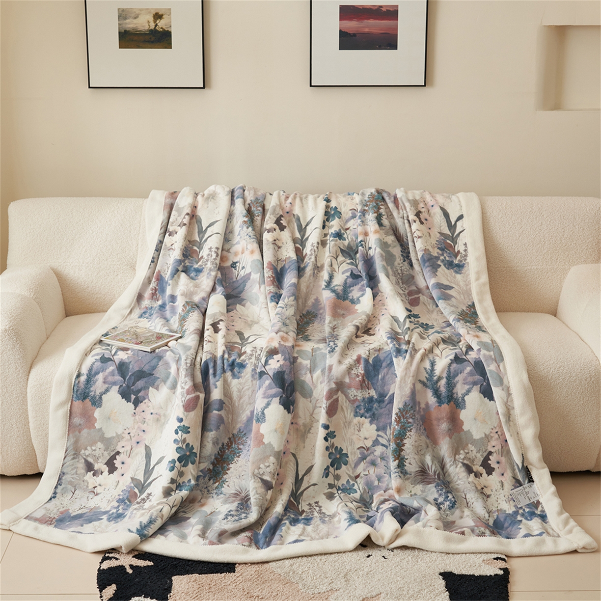 91家纺网 家纺一手货源 找家纺 寐绸家纺 2025新款牛奶绒数码印花毛毯 数码毛毯-菩提树下